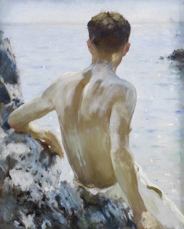 Henry Scott Tuke Beach Study Norge oil painting art